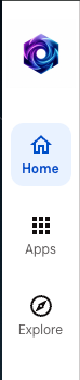 Launchpad navigation — Home, Apps, and Explore